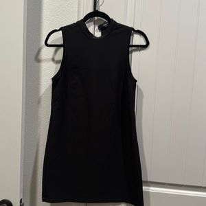 Sleeveless black mini dress
